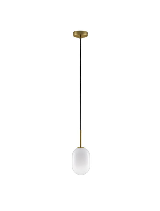 CHRYSI Brass Gold Metal & Gradient White Glass LED G9 1x5 Watt 230 Volt IP20 Bulb Excluded D: 12 H: 120 cm Adjustable Height