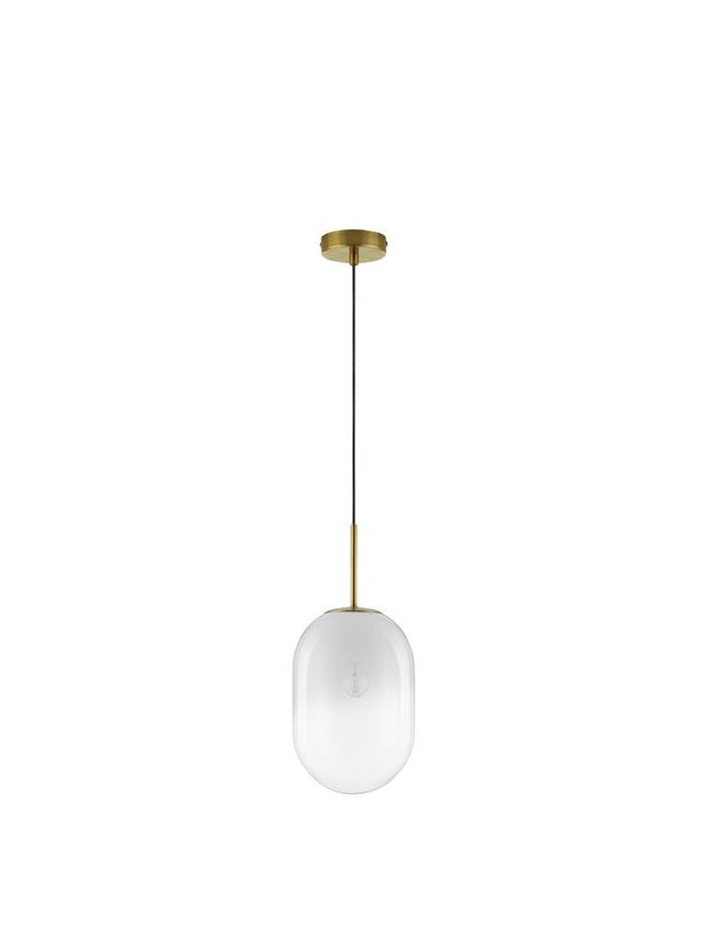 CHRYSI Brass Gold Metal & Gradient White Glass LED E14 1x5 Watt 230 Volt IP20 Bulb Excluded D: 18 H: 120 cm Adjustable Height