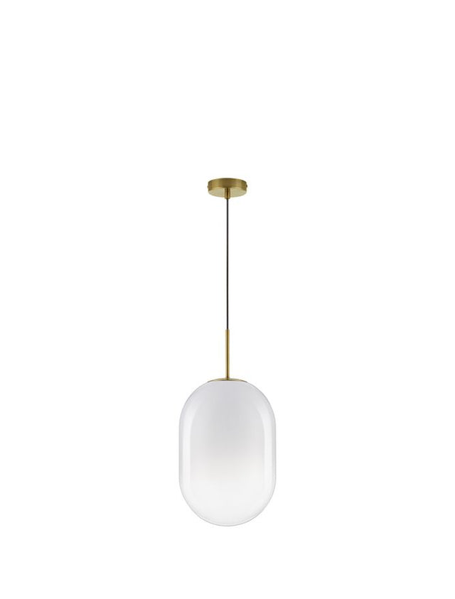 CHRYSI Brass Gold Metal & Gradient White Glass LED E14 1x5 Watt 230 Volt IP20 Bulb Excluded D: 24 H: 120 cm Adjustable Height