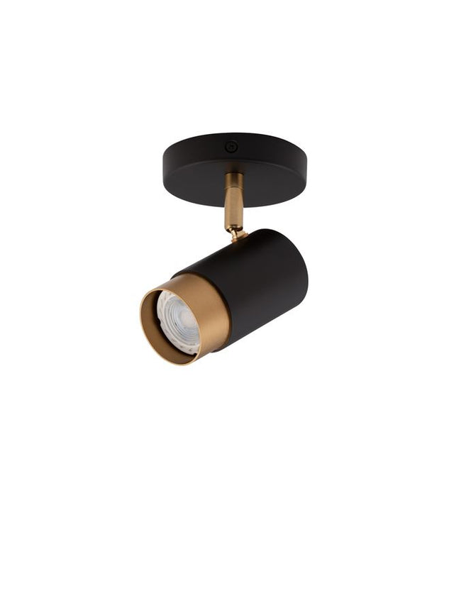 POGNO Sandy Black & Gold Aluminium LED GU10 1x10 Watt 220-240 Volt IP20 Bulb Excluded D: 5.4 H: 14 cm Rotating & Adjustable