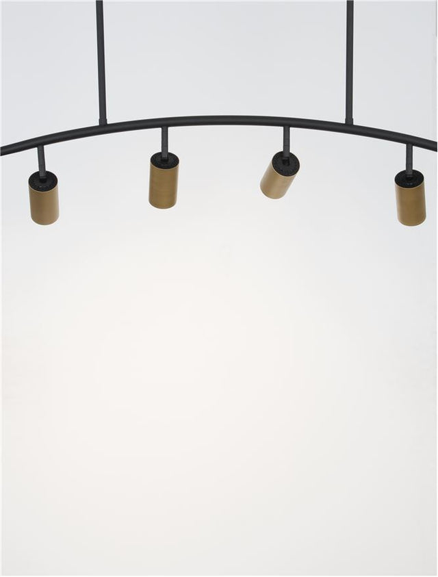 POGNO Black & Gold Aluminium LED GU10 4x10 Watt 230 Volt IP20 Bulb Excluded L: 96.5 H: 90 cm