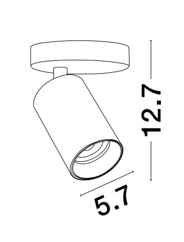 INUS Black & Chrome Aluminium LED GU10 1x10 Watt 220-240 Volt IP20 Bulb Excluded D: 5.7 H: 12.7 cm Rotating & Adjustable