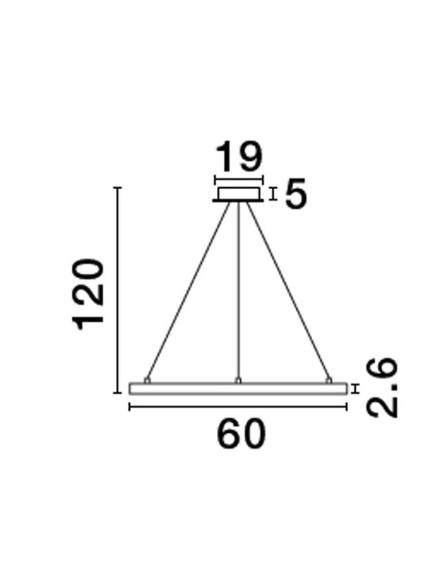 EMPATIA Triac Dimmable Sandy White Aluminium & Acrylic LED 35 Watt 230 Volt 932Lm 3000K IP20 D: 60 H: 120 cm Adjustable Height