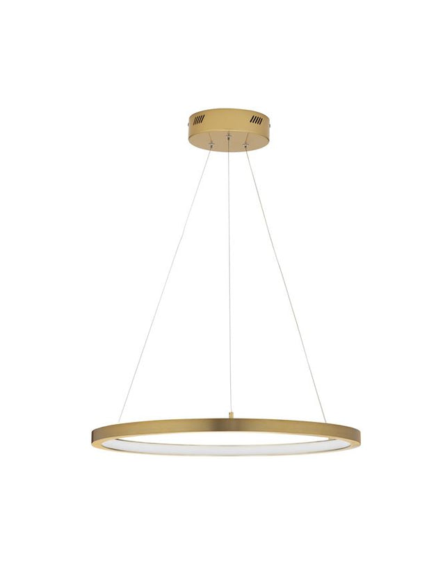 EMPATIA Triac Dimmable Brass Gold Aluminium & Acrylic LED 35 Watt 230 Volt 932Lm 3000K IP20 D: 60 H: 120 cm Adjustable Height