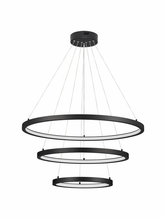 EMPATIA Triac Dimmable Sandy Black Aluminium & Acrylic LED 108 Watt 230 Volt 2245Lm 3000K IP20 D1: 80 D2: 60 D3: 40 H: 120 cm Adjustable Height & Rotating