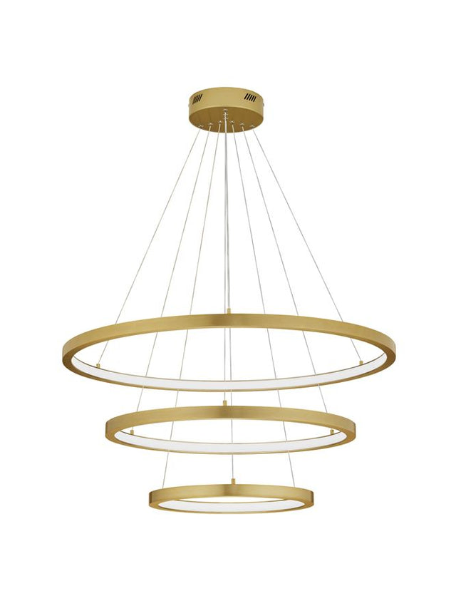 EMPATIA Triac Dimmable Brass Gold Aluminium & Acrylic LED 108 Watt 230 Volt 2245Lm 3000K IP20 D1: 80 D2: 60 D3: 40 H: 120 cm Adjustable Height & Rotating