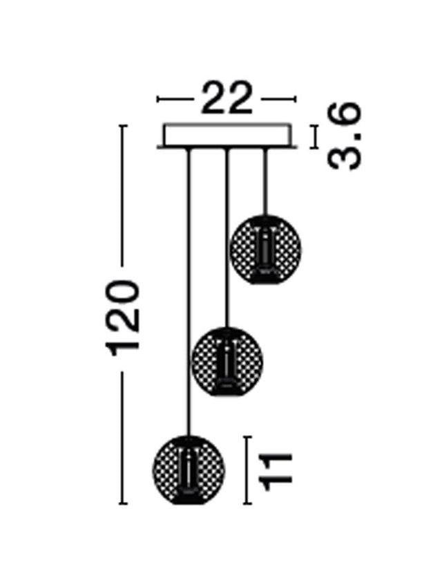 BRILLANTE Triac Dimmable Chrome Aluminium & Acrylic LED 16 Watt 230 Volt 665Lm 3200K IP20 D: 22 H: 120 cm Adjustable Height