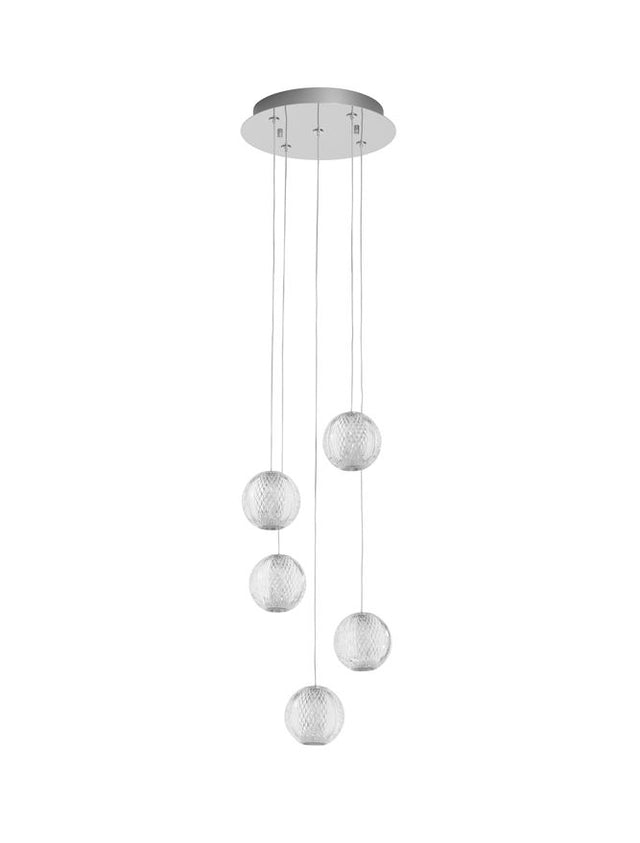 BRILLANTE Triac Dimmable Chrome Aluminium & Acrylic LED 26 Watt 230 Volt 1213Lm 3200K IP20 D: 27 H: 120 cm Adjustable Height