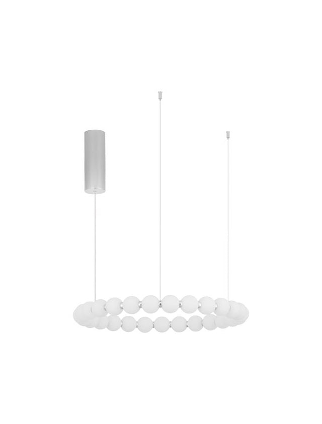 PERLA Triac Dimmable Chrome Metal & Opal Glass LED 56 Watt 230 Volt 4732Lm 3000K IP20 D: 62 H: 200 cm Adjustable Height