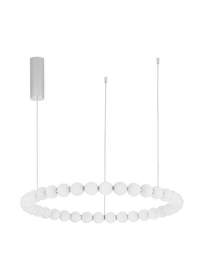 PERLA Triac Dimmable Chrome Metal & Opal Glass LED 72 Watt 230 Volt 6492Lm 3000K IP20 Included Remote Control D: 80 H: 200 cm Adjustable Height Included Remote Control