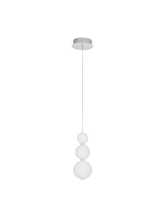 PERLA Chrome Metal & Opal Glass LED 11 Watt 230 Volt 963Lm 3000K IP20 D: 10 H: 150 cm Adjustable Height