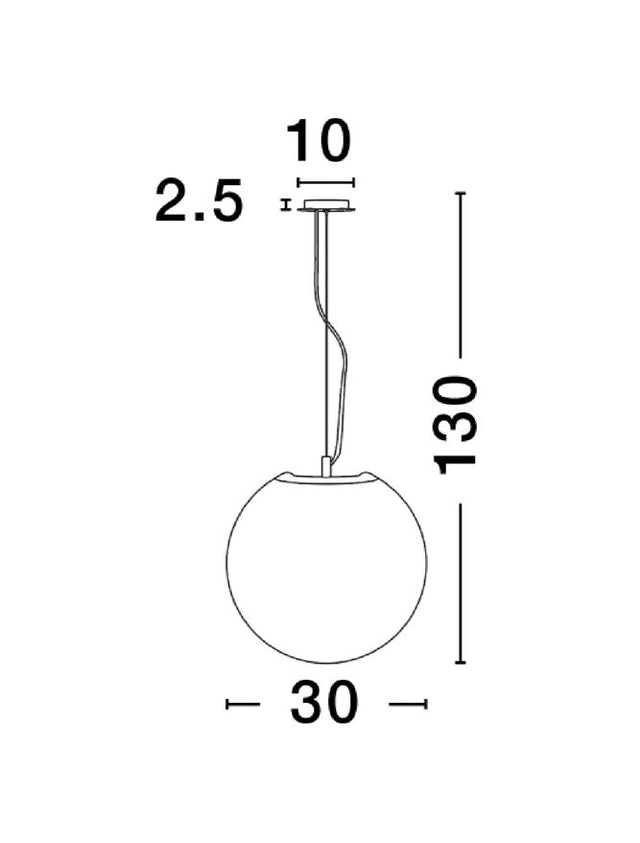 NEVOSO Opal Glass & White Metal LED E27 1x12 Watt 230 Volt IP20 Bulb Excluded D: 30 H: 130 cm Adjustable Height