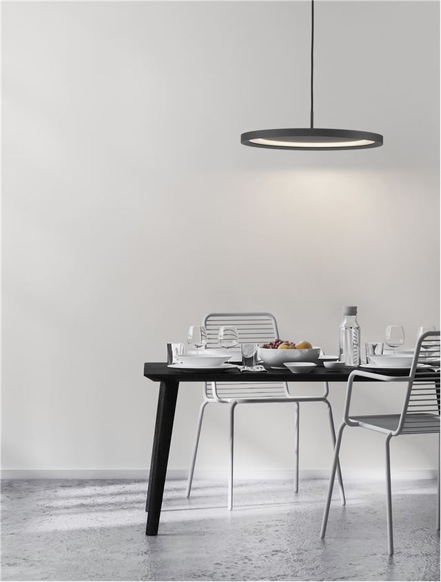 ANDRIA Triac Dimmable Sandy Black Aluminium & Acrylic LED 30 Watt 230 Volt 2221Lm 3000K IP20 D: 40 H: 180 cm Adjustable Height