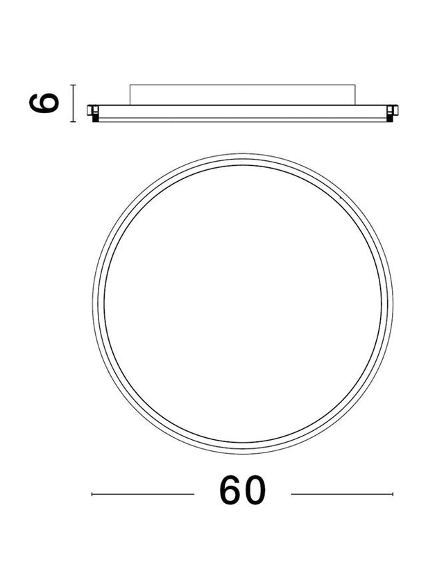 WILLOW Sandy White Aluminium & Acrylic LED 52 Watt 230 Volt 6339Lm 3000K IP20 D: 60 H: 6 cm