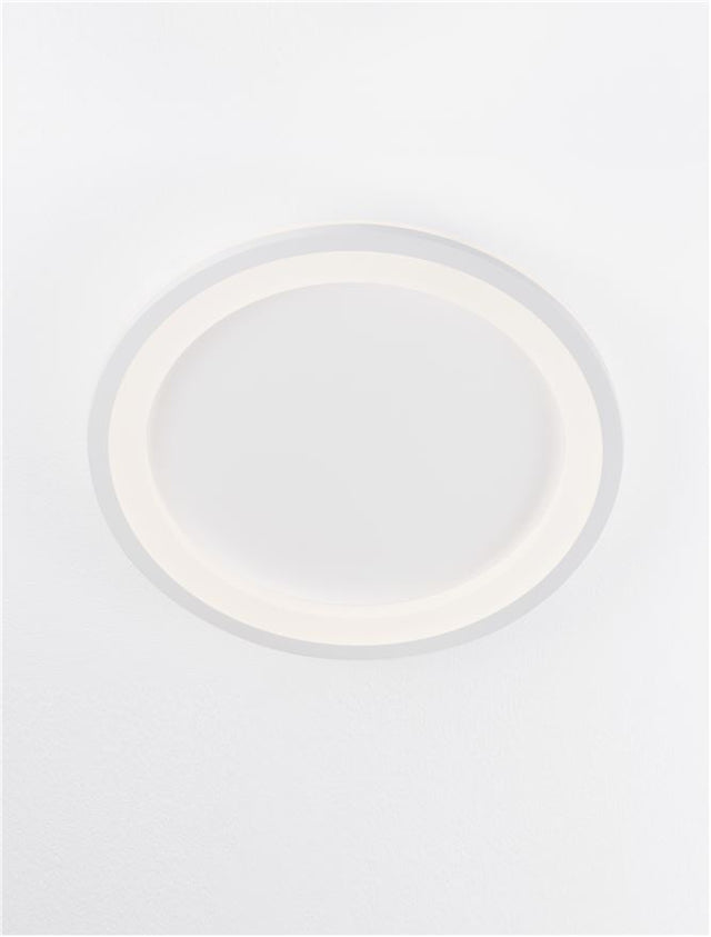 OGGY Sandy White Aluminium & Acrylic LED 30 Watt 230 Volt 2223Lm 3000K IP20 D: 37 H: 4.6 cm