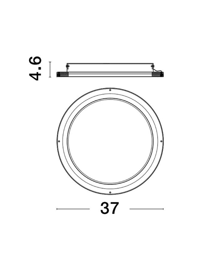 OGGY Sandy White Aluminium & Acrylic LED 30 Watt 230 Volt 2223Lm 3000K IP20 D: 37 H: 4.6 cm