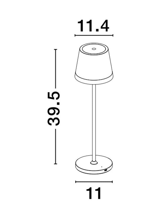 SEINA Sandy Brown Aluminium & Acrylic LED 2 Watt 192Lm 2700K DC 5 Volt IP54 Switch On/Off/ USB Type C Wire Rechargeable with PG base D: 11.4 H: 39.5 cm