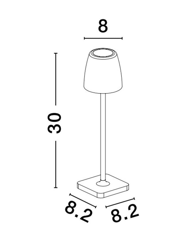 COLT Sandy White Die-Casting Aluminium & Acrylic LED 2 Watt 207Lm 3000K IP54 Beam Angle 62O DC 5 Volt Switch On/Off USB Wire D: 8 H: 30 cm