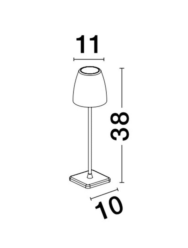 COLT Sandy Dark Grey Die-Casting Aluminium & Acrylic LED 2 Watt 207Lm 3000K IP54 Beam Angle 62O DC 5 Volt Switch On/Off USB Wire D: 11 W: 11 H: 38 cm