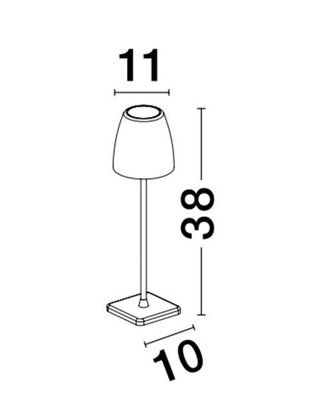 COLT Sandy Olive Green Die-Casting Aluminium & Acrylic LED 2 Watt 207Lm 3000K IP54 Beam Angle 62O DC 5 Volt Switch On/Off USB Wire D: 11 W: 11 H: 38 cm