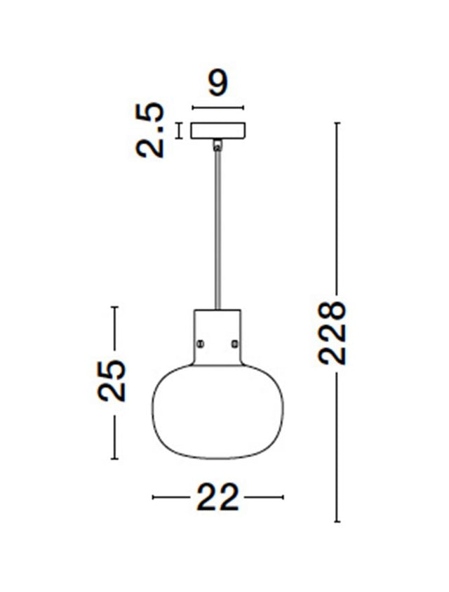 CINZIA Clear Glass White Cord Brass Gold Metal LED E27 1x12 Watt 230 Volt IP20 Bulb Excluded 22 D: 22 H1: 25 H2: 228 cm Adjustable Height