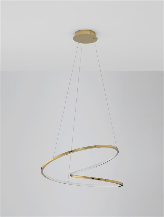 GIRISH Triac Dimmable Gold Stainless Steel & Acrylic LED 41 Watt 230 Volt 2000Lm 3000K IP20 D: 60 H: 120 cm Adjustable Height