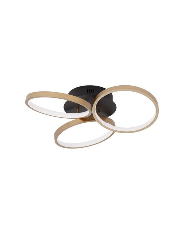 ELIZE Triac Dimmable Black & Brass Gold Steel & Aluminiun & Silicon LED 28 Watt 230 Volt 1550Lm 3000K IP20 D:55 H: 12 cm