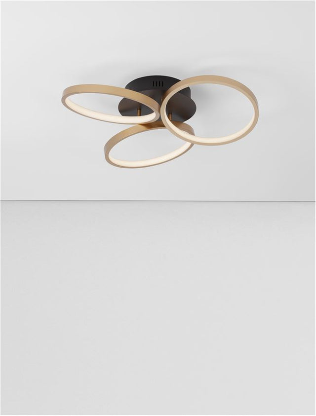 ELIZE Triac Dimmable Black & Brass Gold Steel & Aluminiun & Silicon LED 28 Watt 230 Volt 1550Lm 3000K IP20 D:55 H: 12 cm