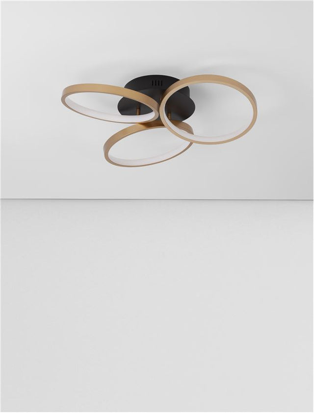 ELIZE Triac Dimmable Black & Brass Gold Steel & Aluminiun & Silicon LED 28 Watt 230 Volt 1550Lm 3000K IP20 D:55 H: 12 cm