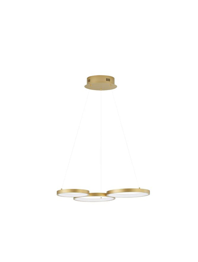 MAGNUS Triac Dimmable Brass Gold Aluminiun & Acrylic LED 28 Watt 230 Volt 1900Lm 3000K IP20 D: 55 W: 51.5 H: 120 cm Adjustable Height