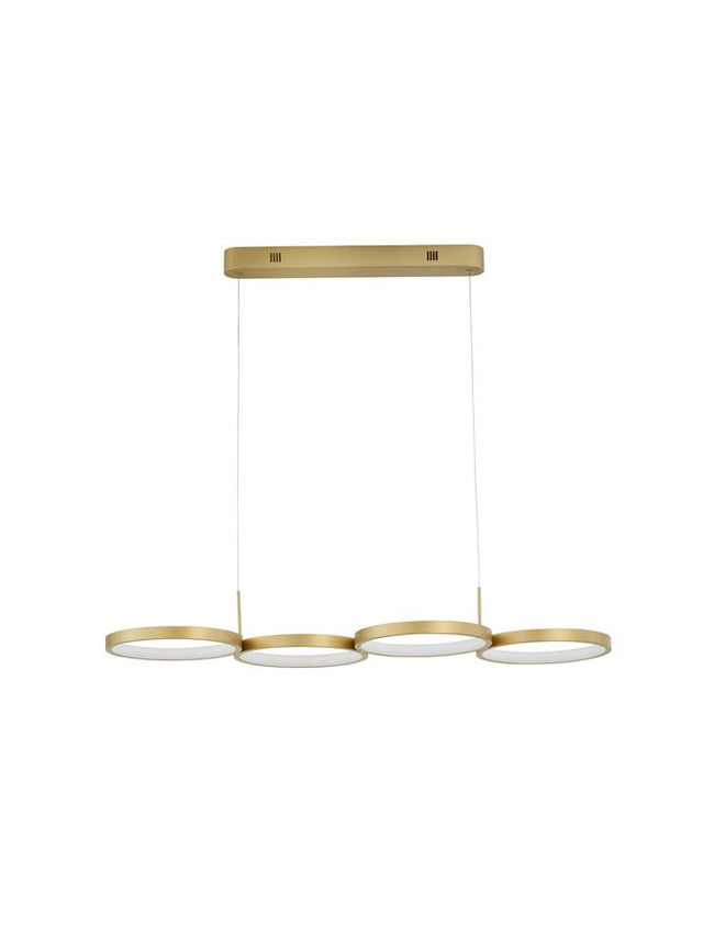 MAGNUS Triac Dimmable Brass Gold Aluminiun & Acrylic LED 41 Watt 230 Volt 2300Lm 3000K IP20 L: 84 W: 32 H: 120 cm Adjustable Height