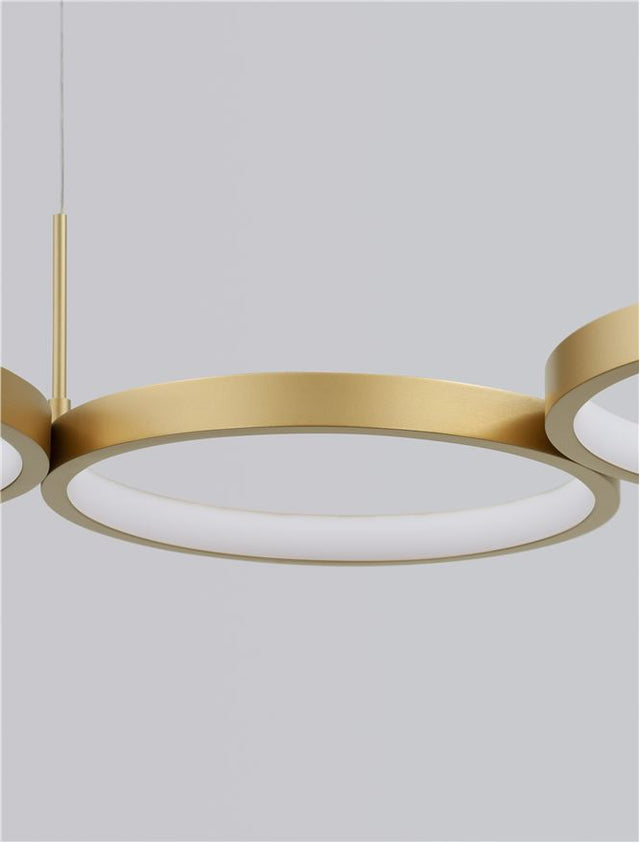 MAGNUS Triac Dimmable Brass Gold Aluminiun & Acrylic LED 41 Watt 230 Volt 2300Lm 3000K IP20 L: 84 W: 32 H: 120 cm Adjustable Height