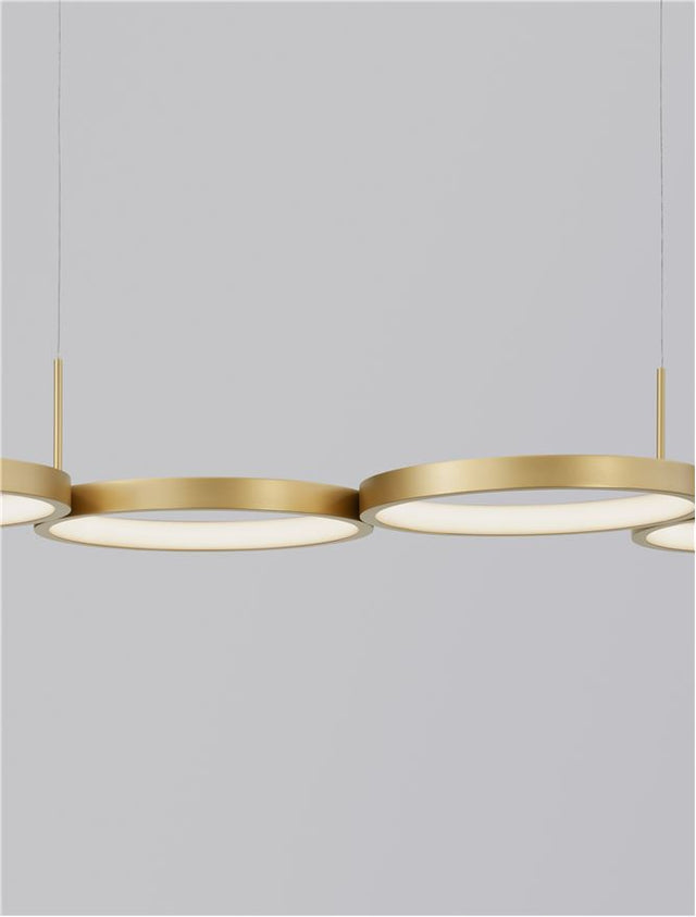 MAGNUS Triac Dimmable Brass Gold Aluminiun & Acrylic LED 41 Watt 230 Volt 2300Lm 3000K IP20 L: 84 W: 32 H: 120 cm Adjustable Height