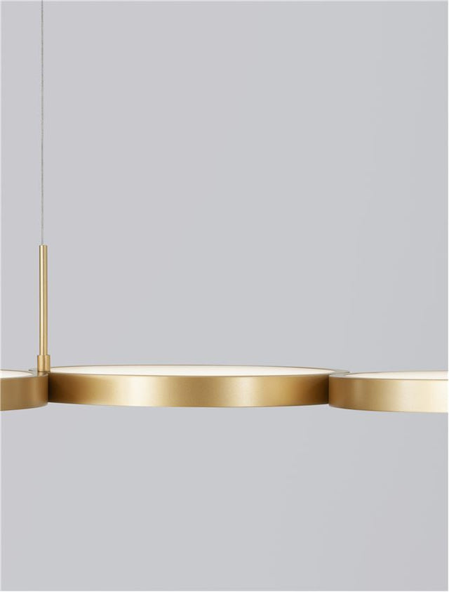 MAGNUS Triac Dimmable Brass Gold Aluminiun & Acrylic LED 41 Watt 230 Volt 2300Lm 3000K IP20 L: 84 W: 32 H: 120 cm Adjustable Height