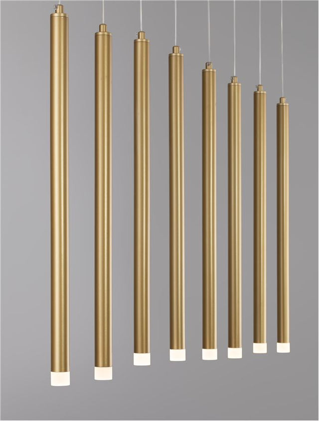 TRIMLE Sandy Gold Aluminium & Acrylic LED 21 Watt 230 Volt 1581Lm 3000K IP20 L: 100 W: 8 H: 180 cm Adjustable Height