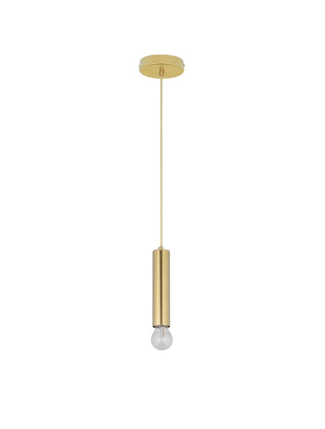 NORWAY Gold Metal Gold Fabric Wire LED E27 1x12 Watt 230 Volt IP20 Bulb Excluded D: 4.5 H1: 20 H2: 180 cm Adjustable height