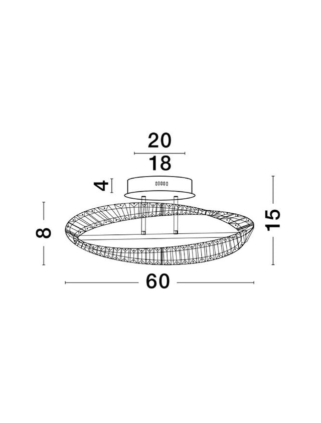 AURELIA Triac Dimmable Gold Metal & Crystal LED 35W 230 Volt 3728Lm 3500K IP20 Class I D: 60 H: 15 cm