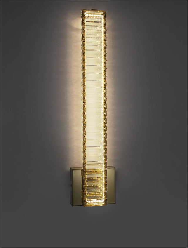 AURELIA Gold Metal & Crystal LED 19W 230 Volt 1707Lm 3500K IP20 Class I L: 14 W: 4 H: 60 cm