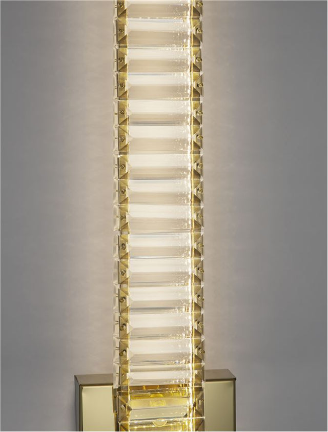 AURELIA Gold Metal & Crystal LED 19W 230 Volt 1707Lm 3500K IP20 Class I L: 14 W: 4 H: 60 cm