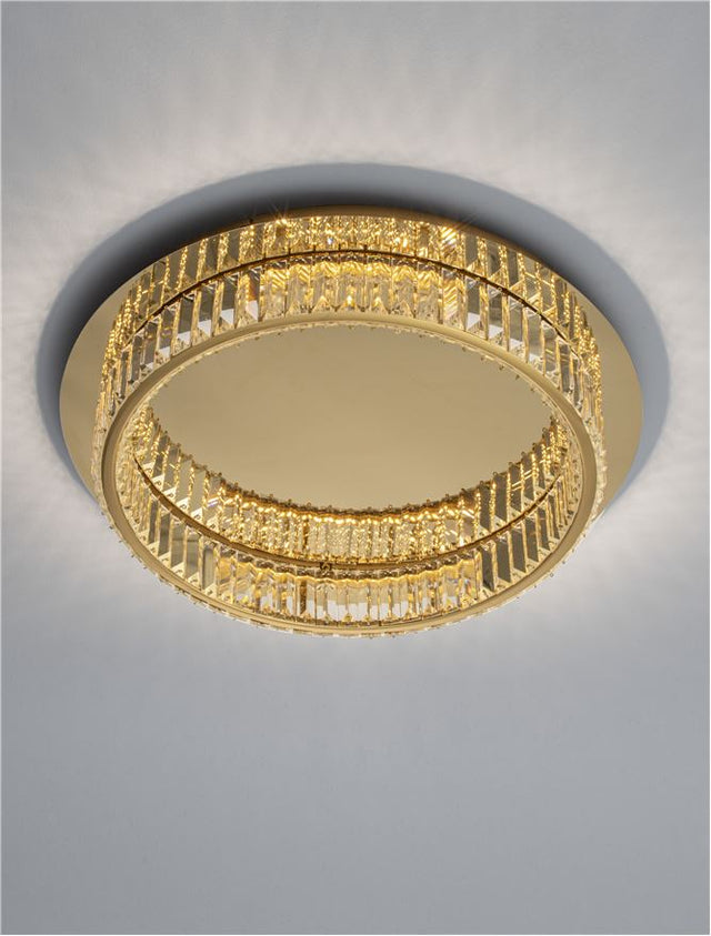 AURELIA Triac Dimmable Gold Metal & Crystal LED 29W 230 Volt 1481Lm 3500K IP20 Class I D: 50 H: 12 cm