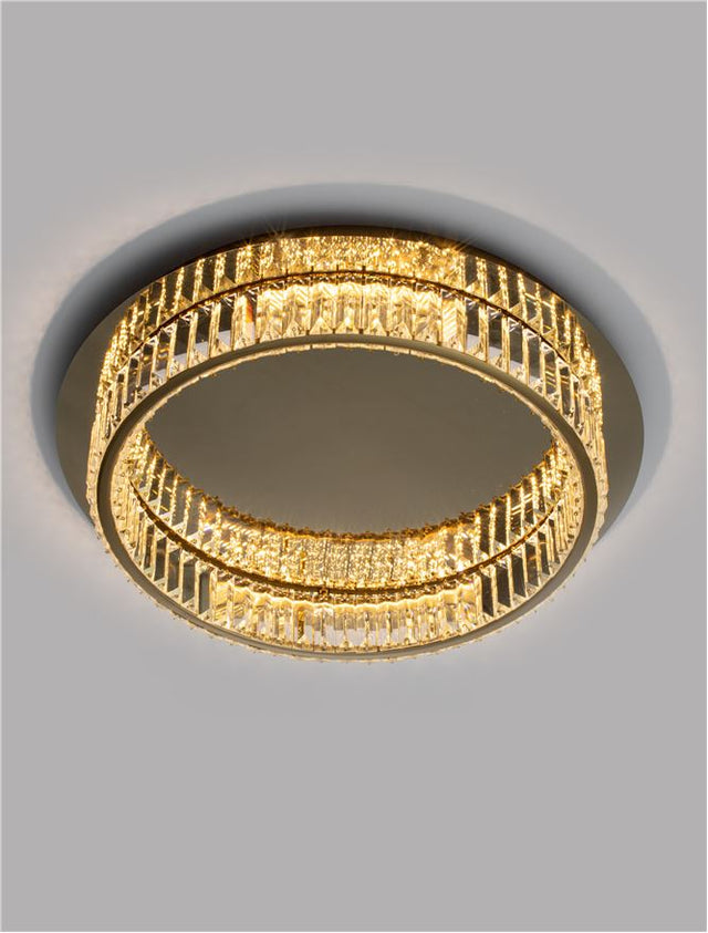 AURELIA Triac Dimmable Gold Metal & Crystal LED 29W 230 Volt 1481Lm 3500K IP20 Class I D: 50 H: 12 cm