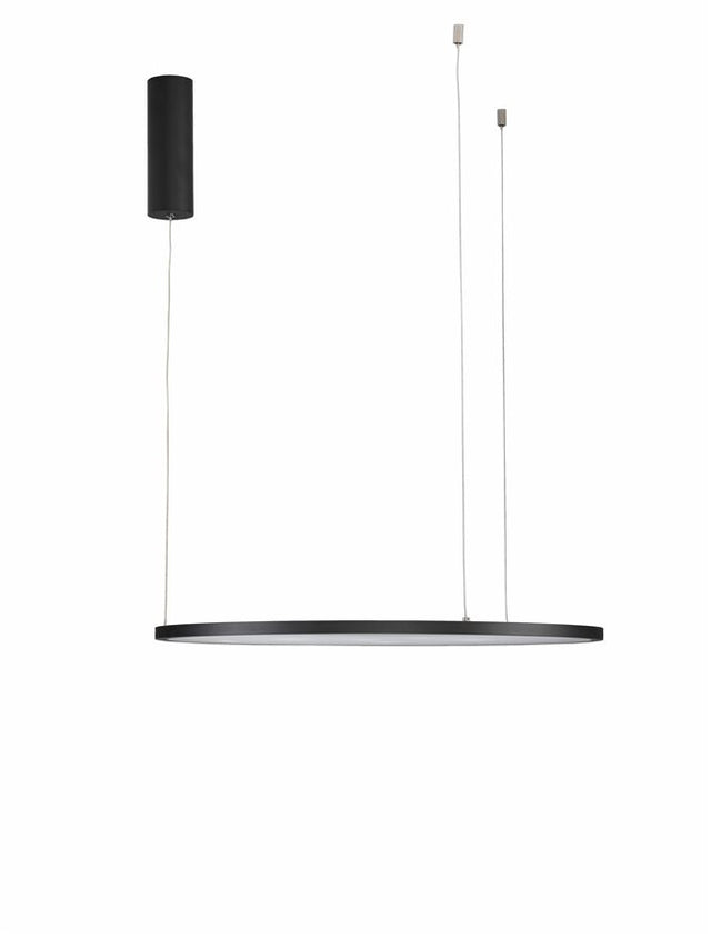 TARQUIN Triac Dimmable Sandy Black Aluminium & Acrylic LED 37 Watt 230 Volt 1274Lm 3000K IP20 D: 60 H: 200 cm Adjustable Height