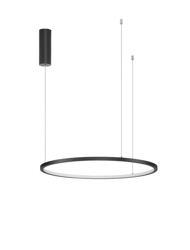 TARQUIN Triac Dimmable Sandy Black Aluminium & Acrylic LED 37 Watt 230 Volt 1274Lm 3000K IP20 D: 60 H: 200 cm Adjustable Height