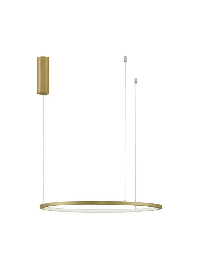 TARQUIN Triac Dimmable Brass Gold Aluminium & Acrylic LED 37 Watt 230 Volt 1274Lm 3000K IP20 D: 60 H: 200 cm Adjustable Height