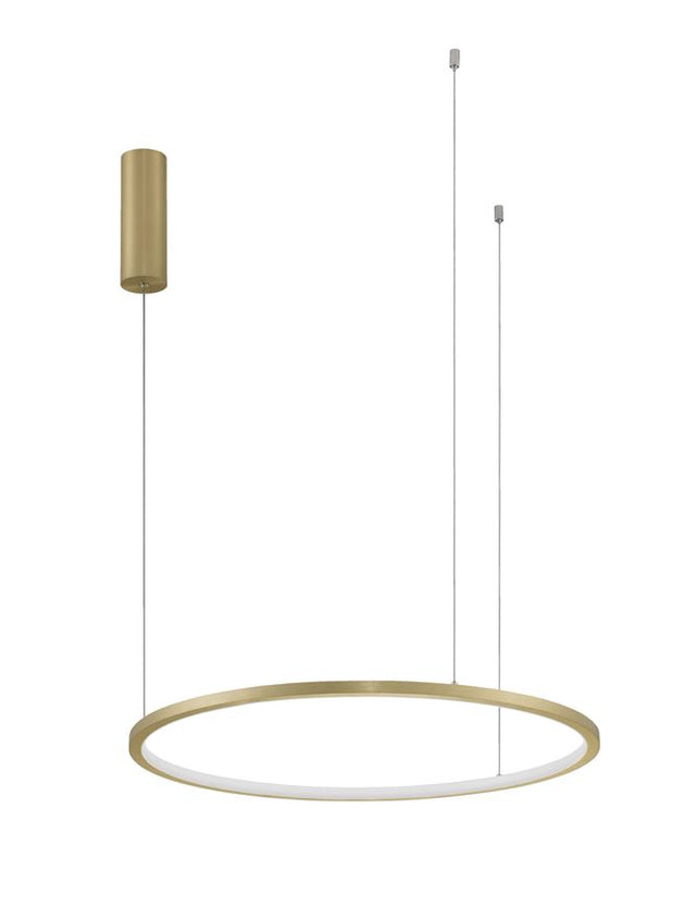 TARQUIN Triac Dimmable Brass Gold Aluminium & Acrylic LED 37 Watt 230 Volt 1274Lm 3000K IP20 D: 60 H: 200 cm Adjustable Height