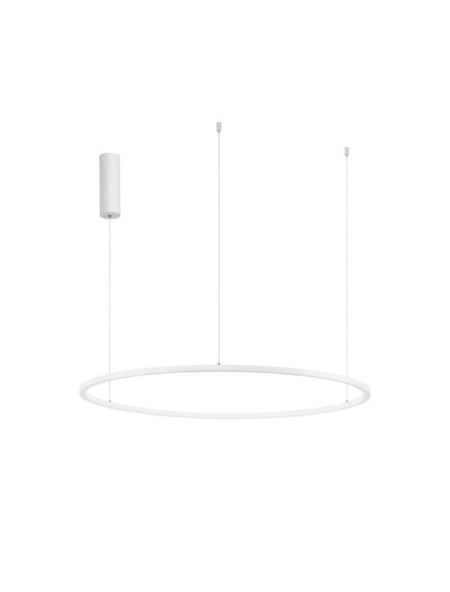 TARQUIN Triac Dimmable Sandy White Aluminium & Acrylic LED 46 Watt 230 Volt 1708Lm 3000K IP20 D: 80 H: 200 cm Adjustable Height