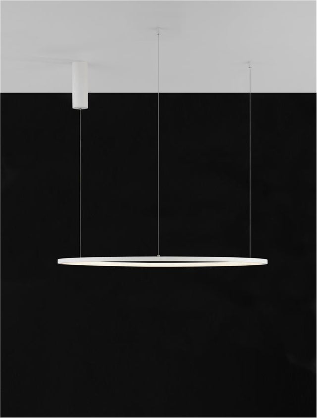 TARQUIN Triac Dimmable Sandy White Aluminium & Acrylic LED 46 Watt 230 Volt 1708Lm 3000K IP20 D: 80 H: 200 cm Adjustable Height