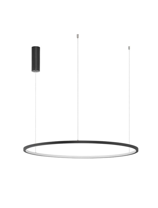 TARQUIN Triac Dimmable Sandy Black Aluminium & Acrylic LED 46 Watt 230 Volt 1708Lm 3000K IP20 D: 80 H: 200 cm Adjustable Height