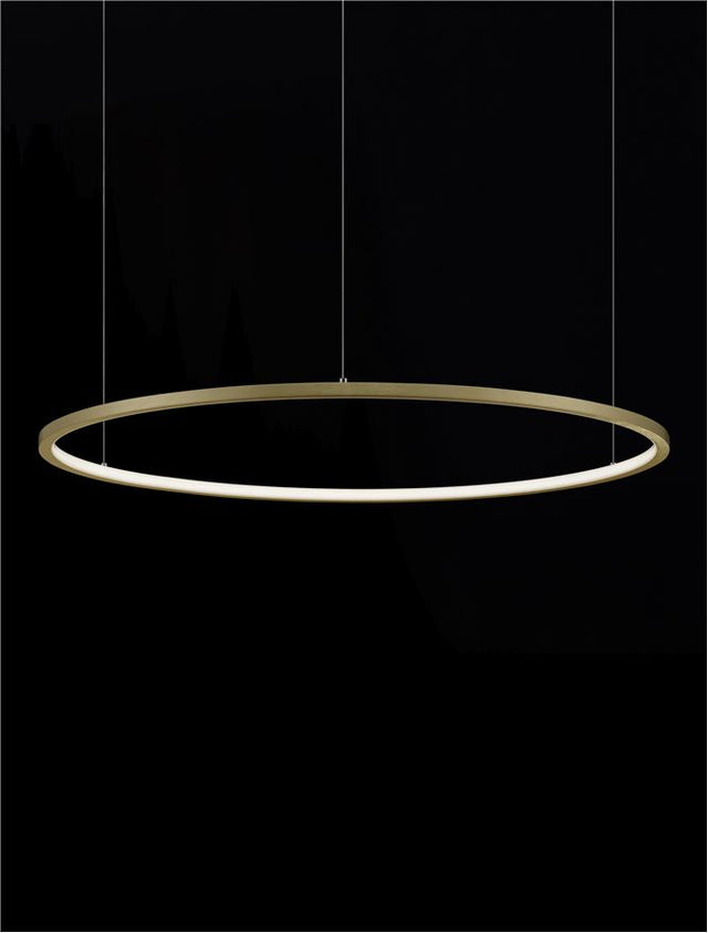 Triac Dimmable Brass Gold Aluminium & Acrylic LED 46 Watt 230 Volt 1708Lm 3000K IP20 D: 80 H: 200 cm Adjustable Height