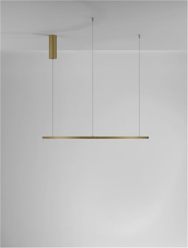 Triac Dimmable Brass Gold Aluminium & Acrylic LED 46 Watt 230 Volt 1708Lm 3000K IP20 D: 80 H: 200 cm Adjustable Height